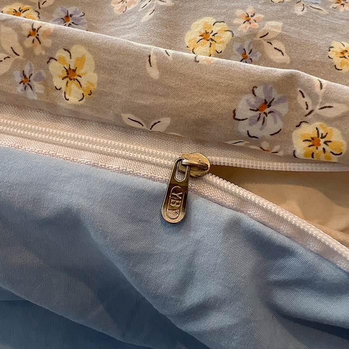 91家纺网 家纺一手货源 找家纺 仟网汇 2025新款古法水洗仿棉云感纱四件套 白兰地