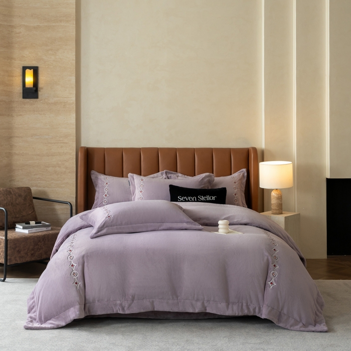 91家纺网 家纺一手货源 找家纺 （总）女子家纺 2025新款超细旦奶丝绒四件套-Lucky 幸运系列