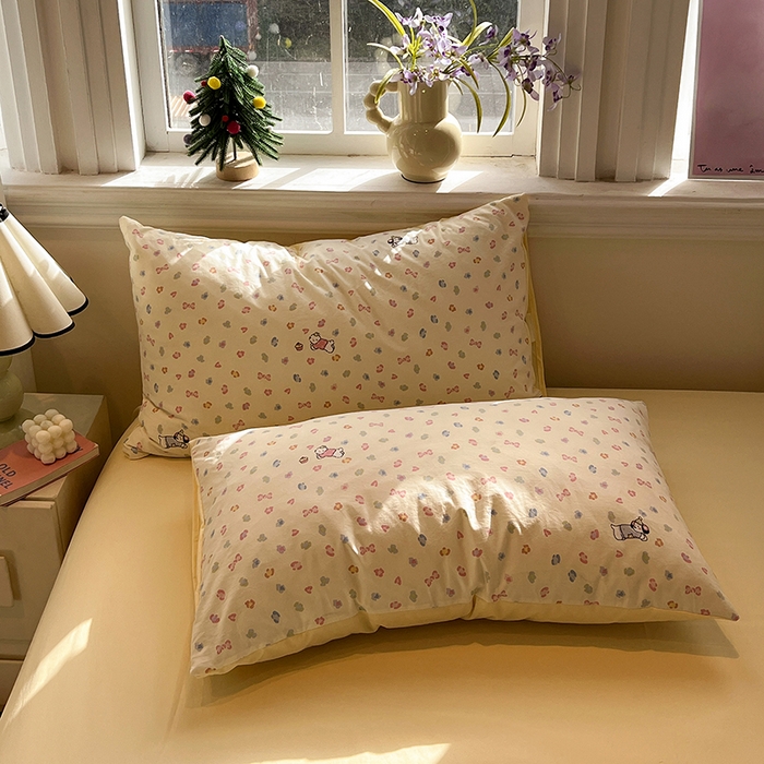 91家纺网 家纺一手货源 找家纺 仟网汇 2025新款古法水洗仿棉云感纱四件套 嗨皮狗