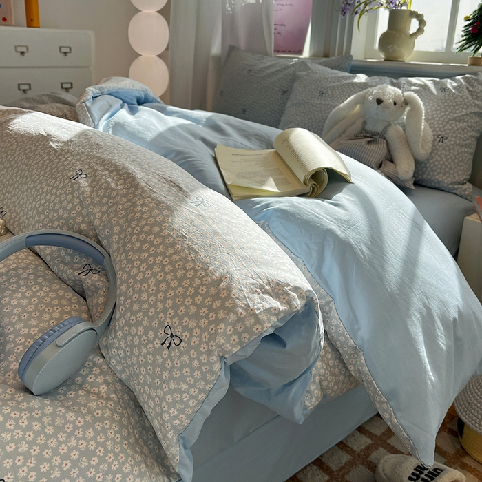 仟网汇 2025新款古法水洗仿棉云感纱四件套 赫莲娜