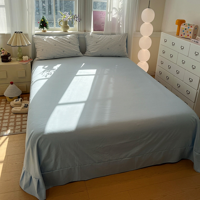 91家纺网 家纺一手货源 找家纺 仟网汇 2025新款古法水洗仿棉云感纱四件套 赫莲娜