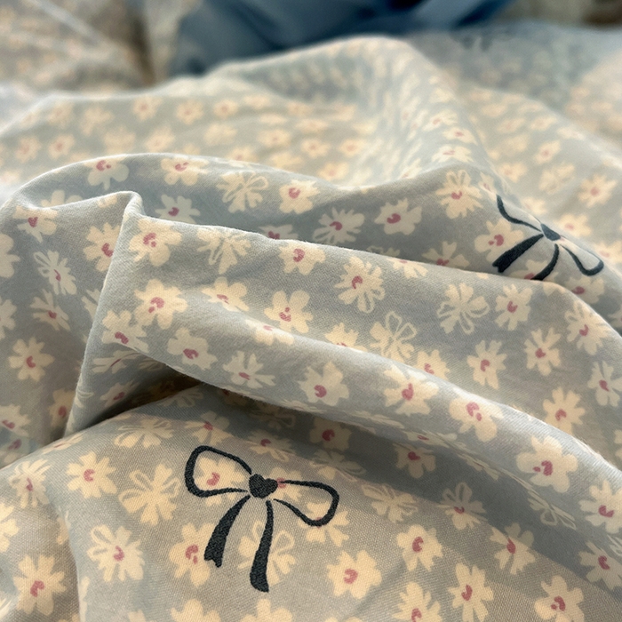 91家纺网 家纺一手货源 找家纺 仟网汇 2025新款古法水洗仿棉云感纱四件套 赫莲娜