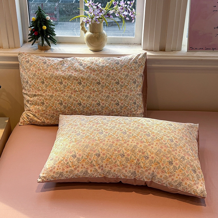 91家纺网 家纺一手货源 找家纺 仟网汇 2025新款古法水洗仿棉云感纱四件套 花千朵