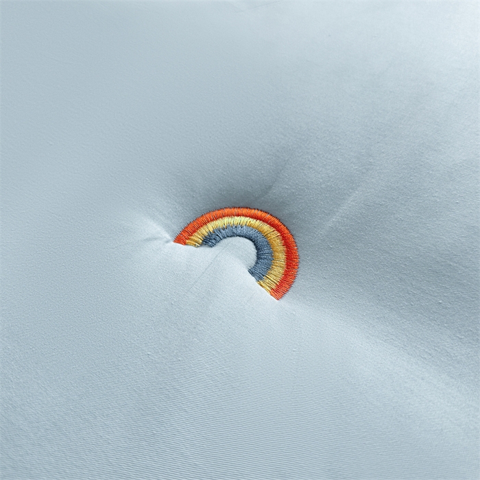 91家纺网 家纺一手货源 找家纺 糯米猪家纺 2025新款A类卡皮巴拉全棉夹棉床笠 彩虹-蓝