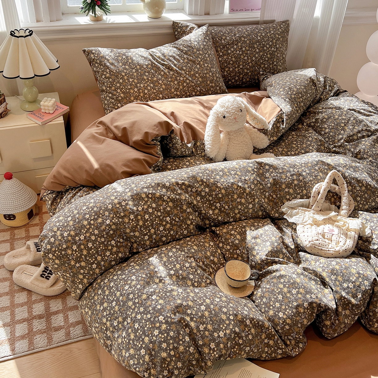 91家纺网 家纺一手货源 找家纺 （总）一比一家纺 2026新款古法水洗仿棉云感纱A类四件套