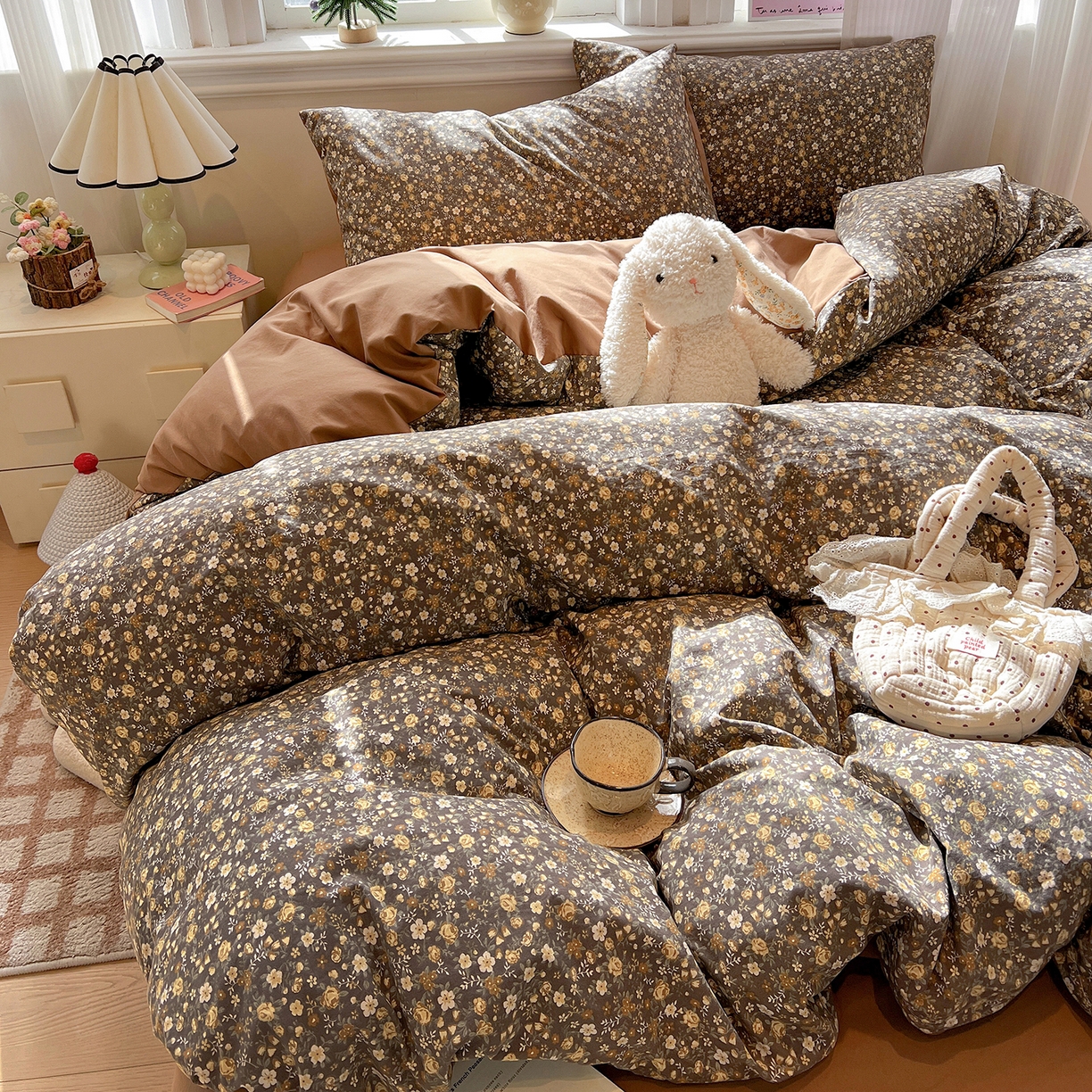 91家纺网 家纺一手货源 找家纺 （总）一比一家纺 2026新款古法水洗仿棉云感纱A类四件套