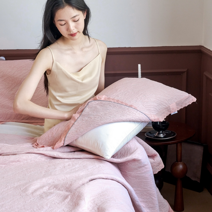 91家纺网 家纺一手货源 找家纺 （总）棠薇家纺 2025新款花边款枕巾提花枕巾