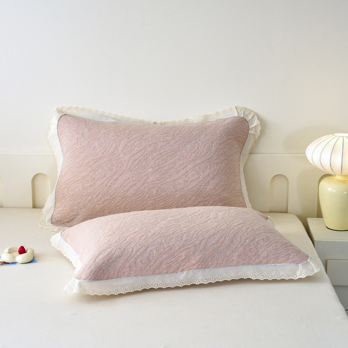 91家纺网 家纺一手货源 找家纺 棠薇家纺 2025新款花边款枕巾提花枕巾 花边知晓驼