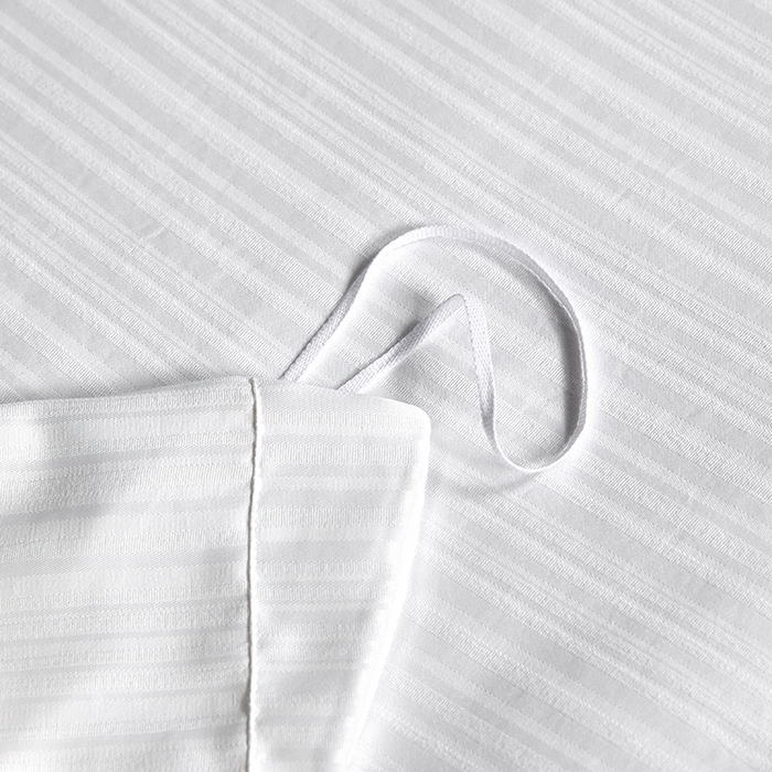 91家纺网 家纺一手货源 找家纺 乐卧家居 2026新款轻奢高级酒店宾馆高档线条感提花纹样系带款四件套-幻影 幻影-白