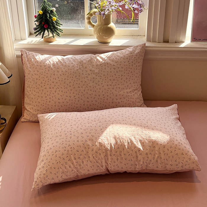 91家纺网 家纺一手货源 找家纺 仟网汇 2025新款古法水洗仿棉云感纱四件套 小幸运