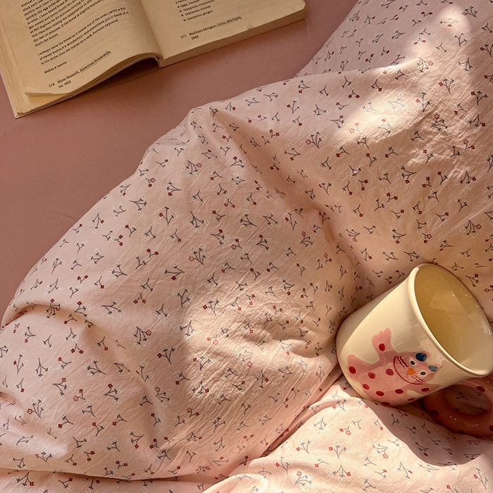 91家纺网 家纺一手货源 找家纺 仟网汇 2025新款古法水洗仿棉云感纱四件套 小幸运