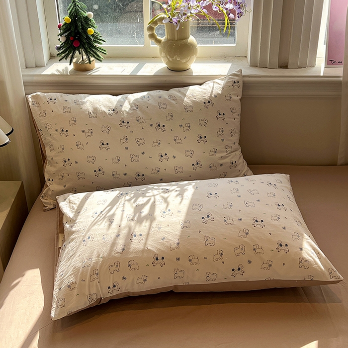 91家纺网 家纺一手货源 找家纺 仟网汇 2025新款古法水洗仿棉云感纱四件套 修修狗