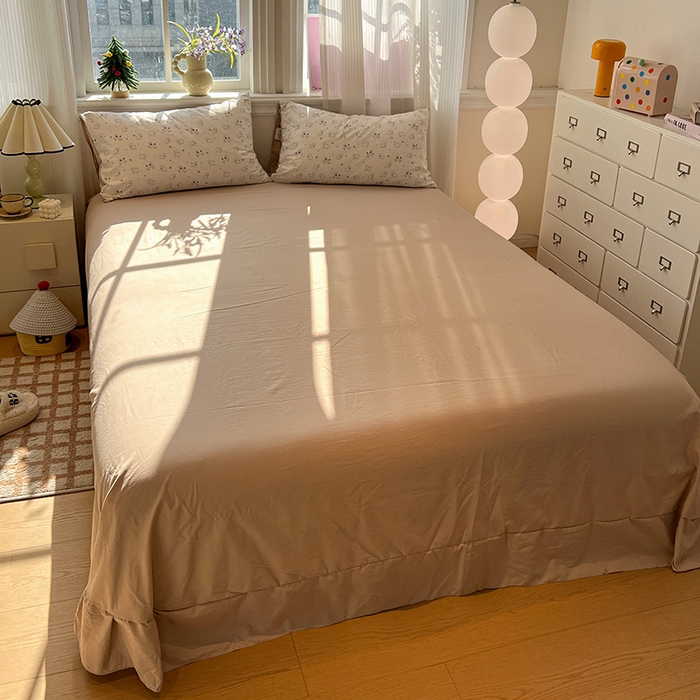 91家纺网 家纺一手货源 找家纺 仟网汇 2025新款古法水洗仿棉云感纱四件套 修修狗