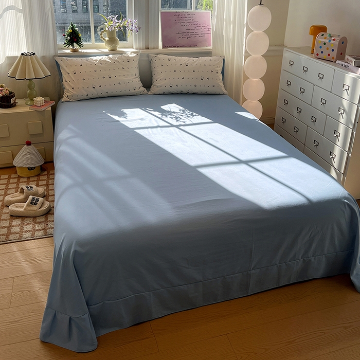 91家纺网 家纺一手货源 找家纺 仟网汇 2025新款古法水洗仿棉云感纱四件套 樱桃熊