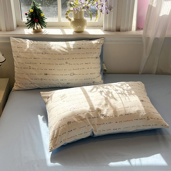 91家纺网 家纺一手货源 找家纺 仟网汇 2025新款古法水洗仿棉云感纱四件套 鱼多多