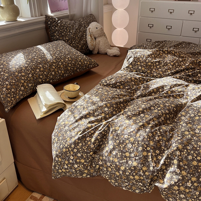 91家纺网 家纺一手货源 找家纺 仟网汇 2025新款古法水洗仿棉云感纱四件套 知秋