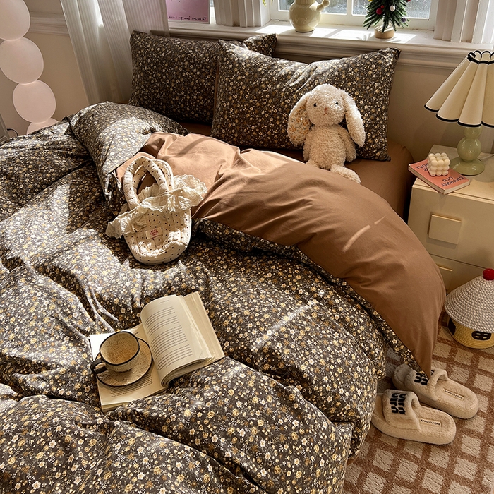 91家纺网 家纺一手货源 找家纺 仟网汇 2025新款古法水洗仿棉云感纱四件套 知秋