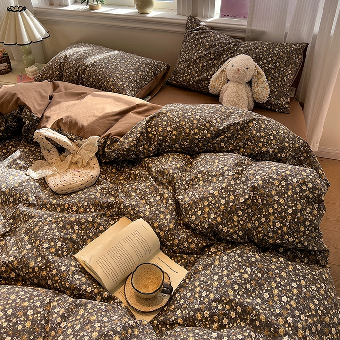 91家纺网 家纺一手货源 找家纺 仟网汇 2025新款古法水洗仿棉云感纱四件套 知秋