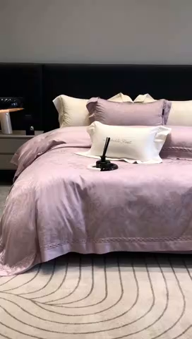 91家纺网 家纺一手货源 找家纺 （总）黑白森林 2024新款高支天丝棉提花四件套系列-弥雅