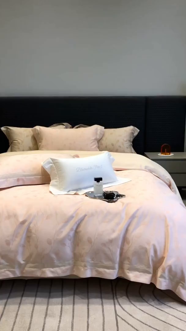 91家纺网 家纺一手货源 找家纺 （总）黑白森林 2025新款50S高支天丝棉色织提花四件套