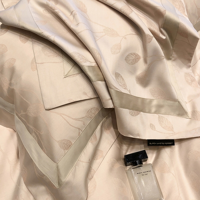 91家纺网 家纺一手货源 找家纺 （总）黑白森林 2025新款50S高支天丝棉色织提花四件套