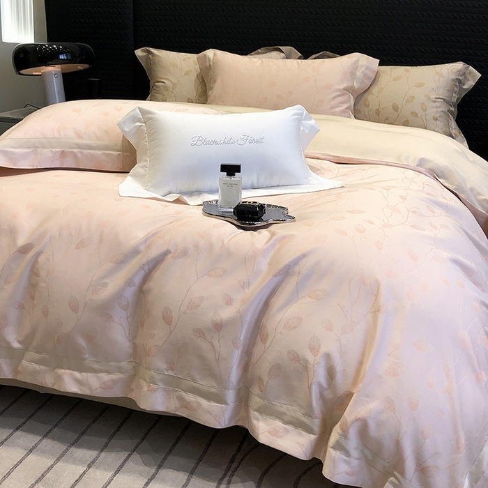 91家纺网 家纺一手货源 找家纺 （总）黑白森林 2025新款50S高支天丝棉色织提花四件套