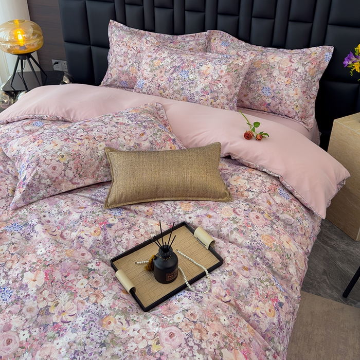 91家纺网 家纺一手货源 找家纺 （总）竹合 2025新款数码印花轻奢凉感四件套