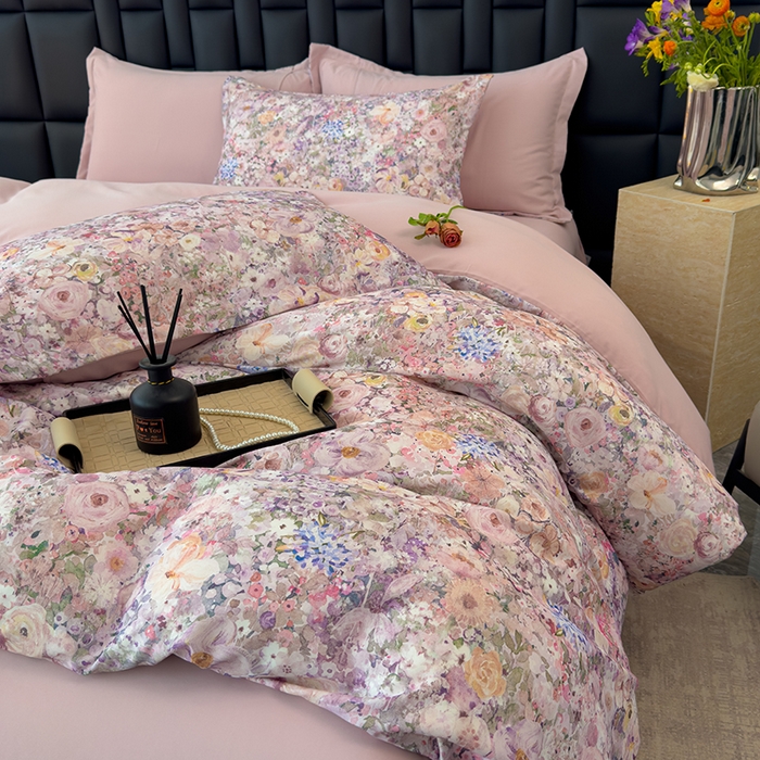 91家纺网 家纺一手货源 找家纺 （总）竹合 2025新款数码印花轻奢凉感四件套