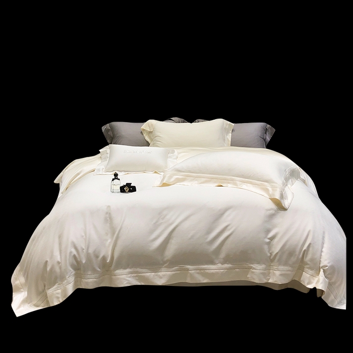 91家纺网 家纺一手货源 找家纺 （总）黑白森林 2025新款80S超细旦天丝棉提花四件套