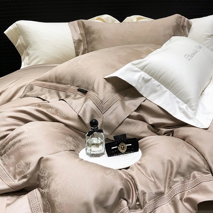 91家纺网 家纺一手货源 找家纺 （总）黑白森林 2025新款80S超细旦天丝棉提花四件套