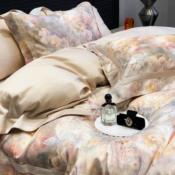 91家纺网 家纺一手货源 找家纺 （总）黑白森林 2025新款高支天丝棉数码印花 套件系列四件套