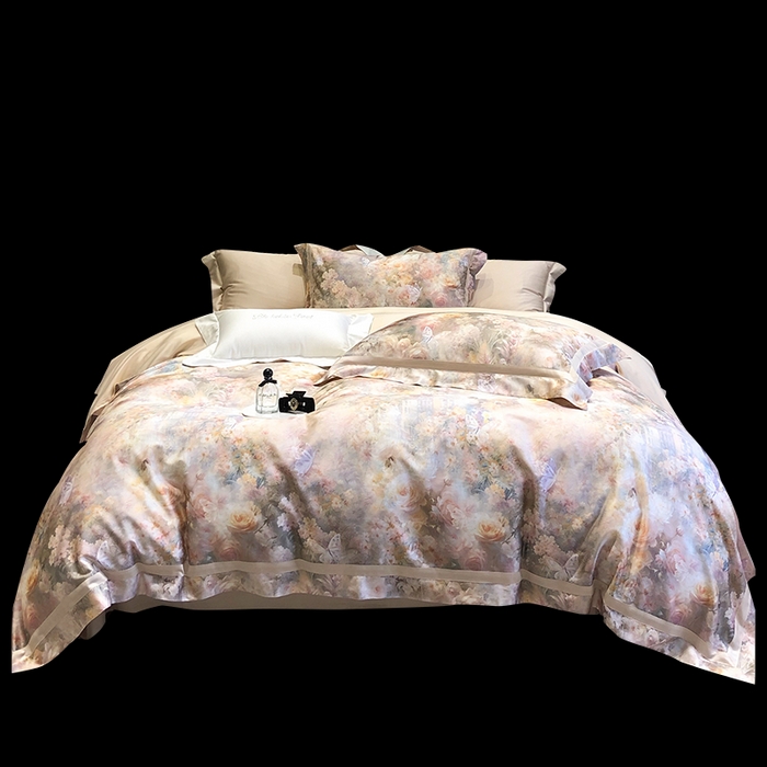 91家纺网 家纺一手货源 找家纺 （总）黑白森林 2025新款高支天丝棉数码印花 套件系列四件套