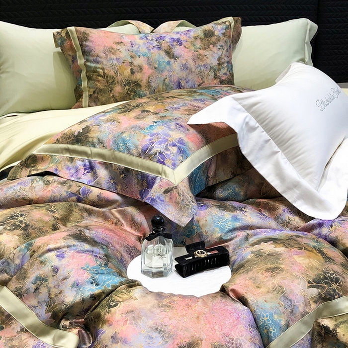 91家纺网 家纺一手货源 找家纺 黑白森林 2025新款高支天丝棉数码印花 套件系列四件套 梦幻之境-绿