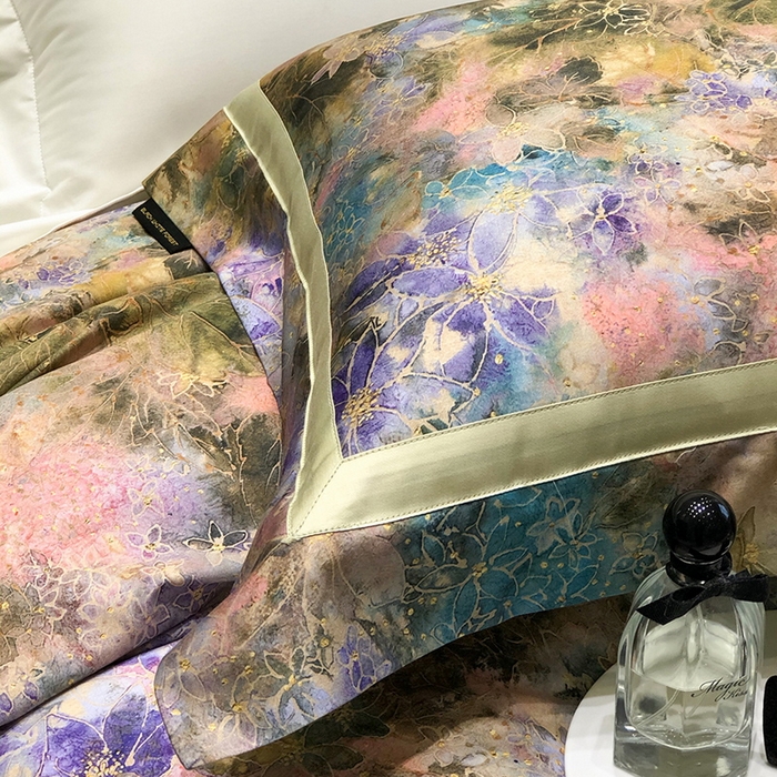 91家纺网 家纺一手货源 找家纺 黑白森林 2025新款高支天丝棉数码印花 套件系列四件套 梦幻之境-绿