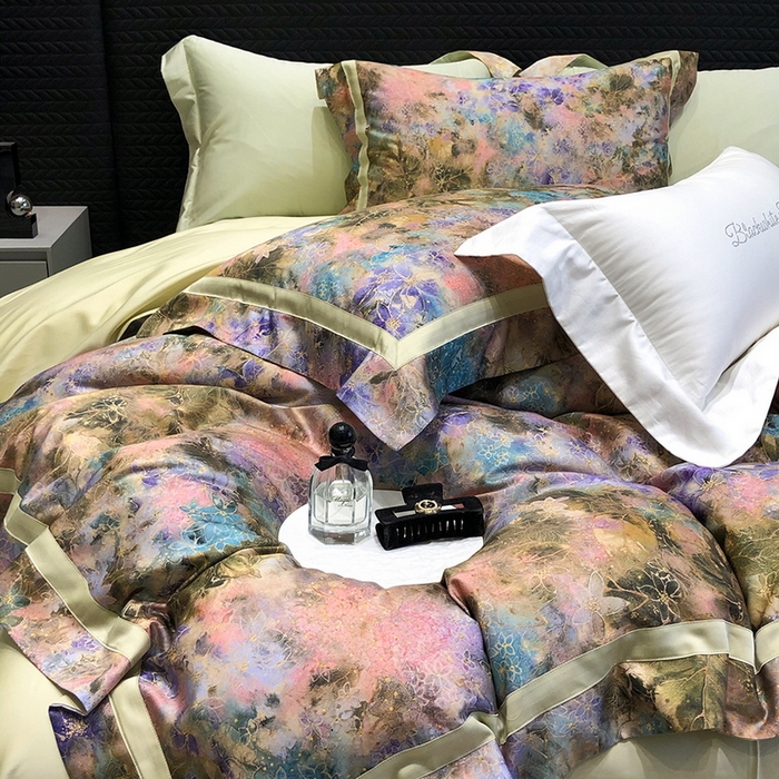 黑白森林 2025新款高支天丝棉数码印花 套件系列四件套 梦幻之境-绿