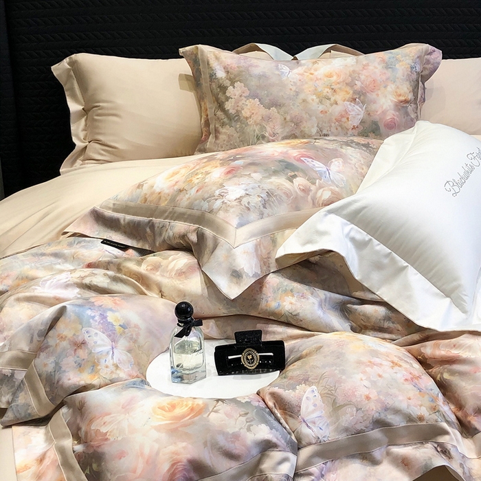 91家纺网 家纺一手货源 找家纺 （总）黑白森林 2025新款高支天丝棉数码印花 套件系列四件套