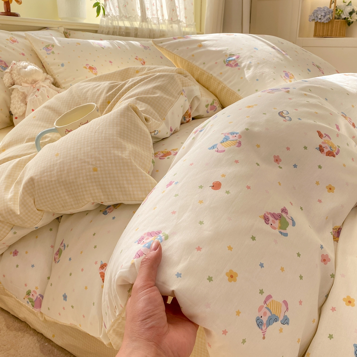 91家纺网 家纺一手货源 找家纺 （总）红日子纺织品 2026新款12868纯棉全棉印花卡通系列四件套