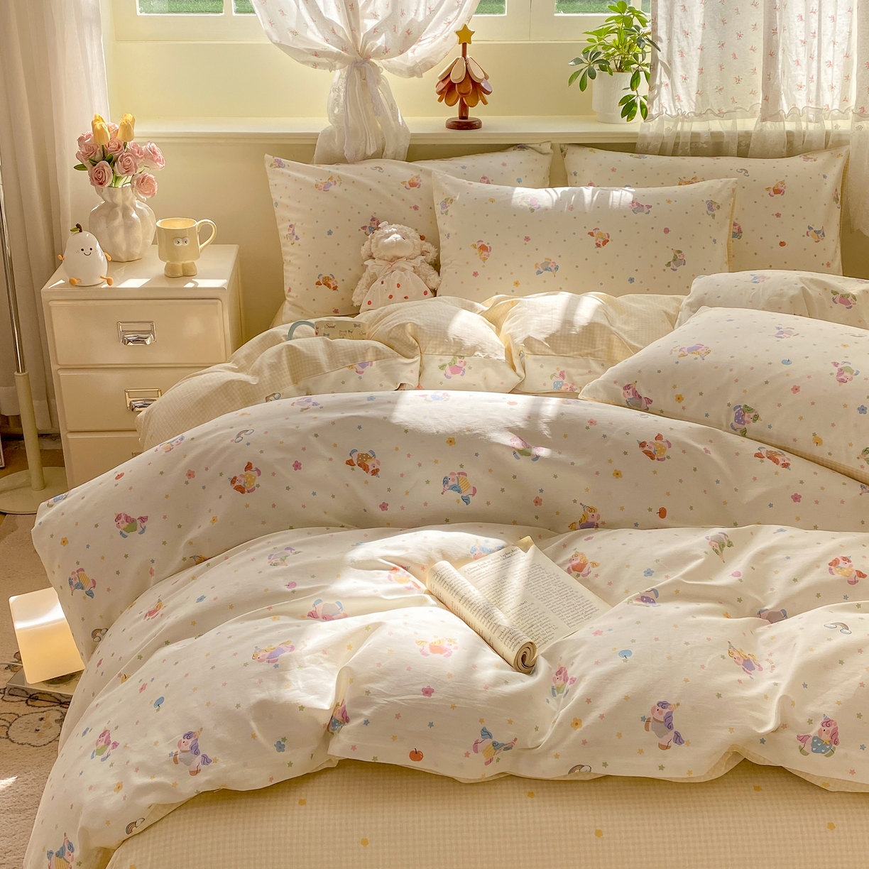 91家纺网 家纺一手货源 找家纺 （总）红日子纺织品 2026新款12868纯棉全棉印花卡通系列四件套