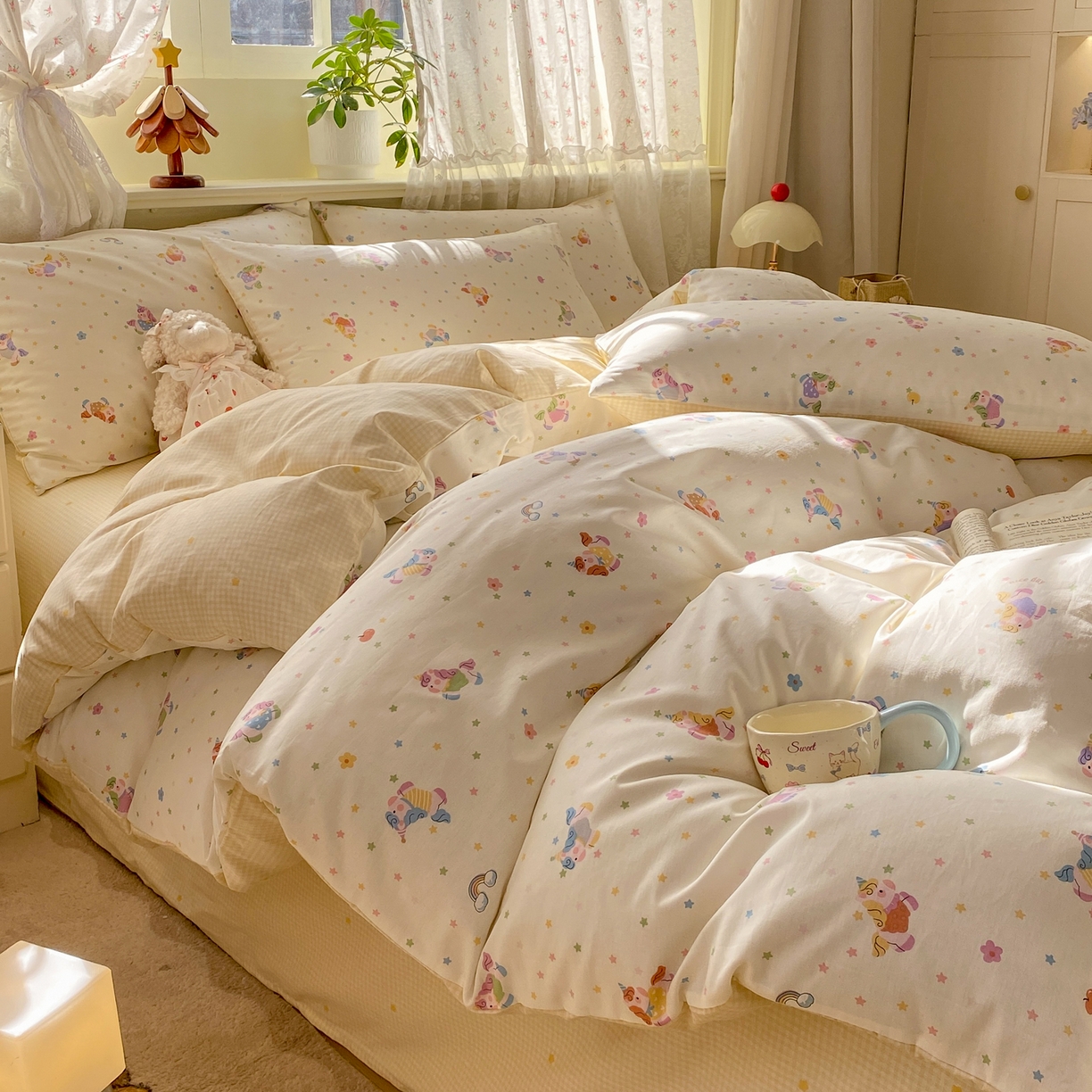 91家纺网 家纺一手货源 找家纺 （总）红日子纺织品 2026新款12868纯棉全棉印花卡通系列四件套