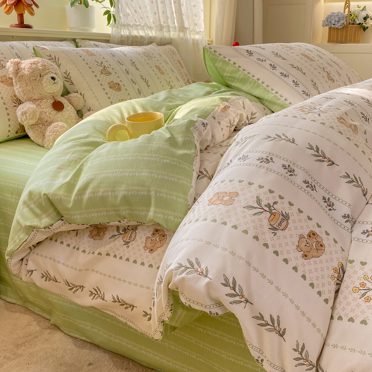 91家纺网 家纺一手货源 找家纺 （总）红日子纺织品 2026新款12868纯棉全棉印花卡通系列四件套