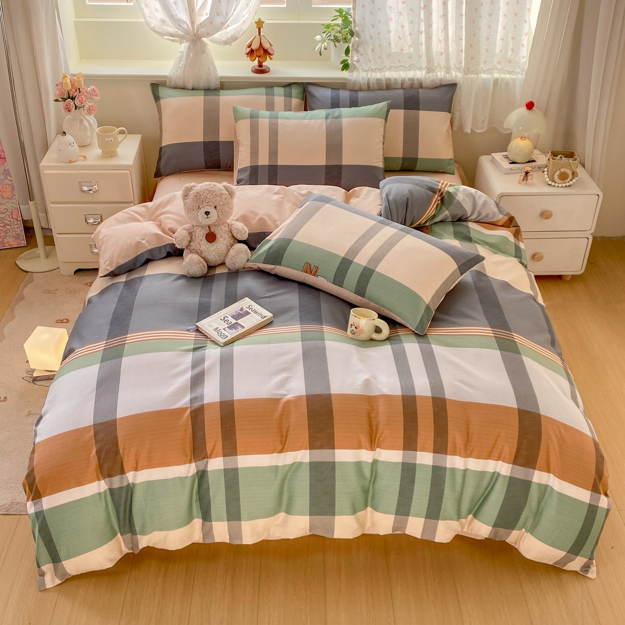 91家纺网 家纺一手货源 找家纺 红日子纺织品 2026新款12868纯棉全棉印花卡通系列四件套 普维斯