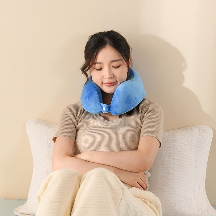 91家纺网 家纺一手货源 找家纺 金牛枕芯 2026新款宝宝绒记忆棉护颈枕枕头枕芯 深蓝