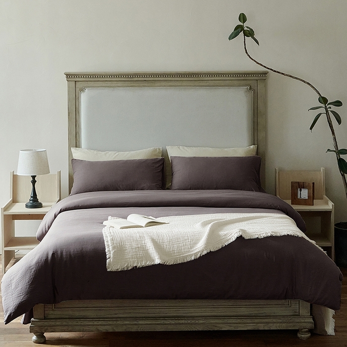 91家纺网 家纺一手货源 找家纺 （总）子和家居 2025新款80支高密全棉双层纱四件套-云憩