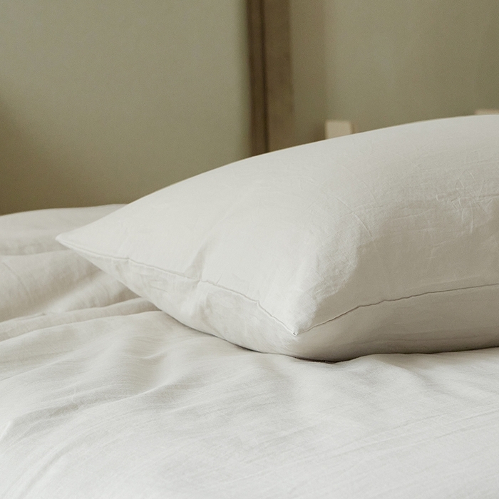 91家纺网 家纺一手货源 找家纺 子和家居 2025新款80支高密全棉双层纱四件套-云憩 云憩-白色