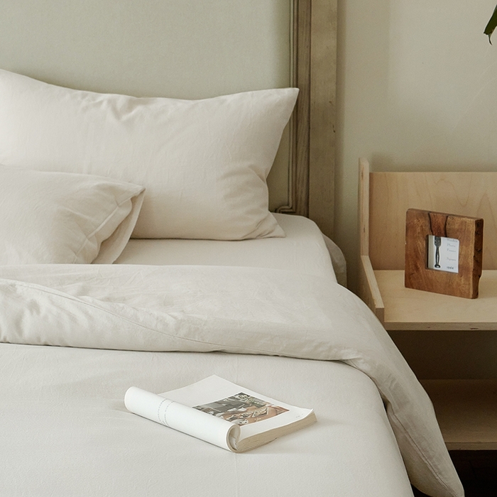 91家纺网 家纺一手货源 找家纺 子和家居 2025新款80支高密全棉双层纱四件套-云憩 云憩-白色