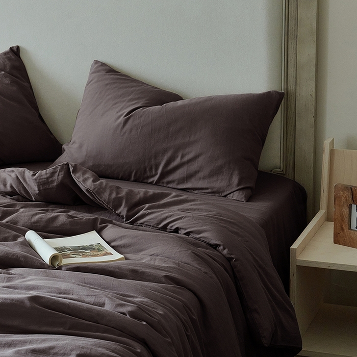 91家纺网 家纺一手货源 找家纺 子和家居 2025新款80支高密全棉双层纱四件套-云憩 云憩-乌梅紫