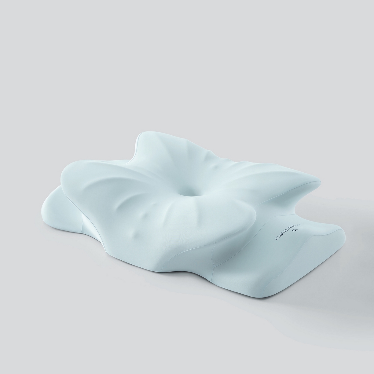 91家纺网 家纺一手货源 找家纺 可恩欣 2025新款零压舒颈蝴蝶枕枕头枕芯 海洋蓝