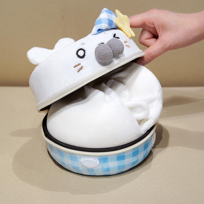 91家纺网 家纺一手货源 找家纺 仟亿莱 2025新款萌萌海豹记忆棉U枕枕头枕芯 记忆眨眼海豹