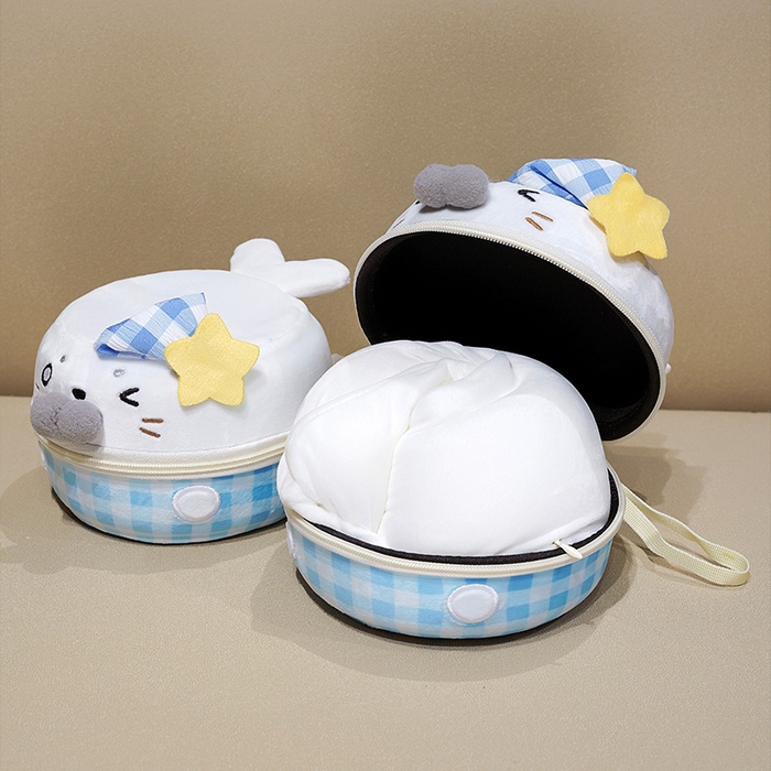 91家纺网 家纺一手货源 找家纺 （总）仟亿莱 2025新款萌萌海豹记忆棉U枕枕头枕芯