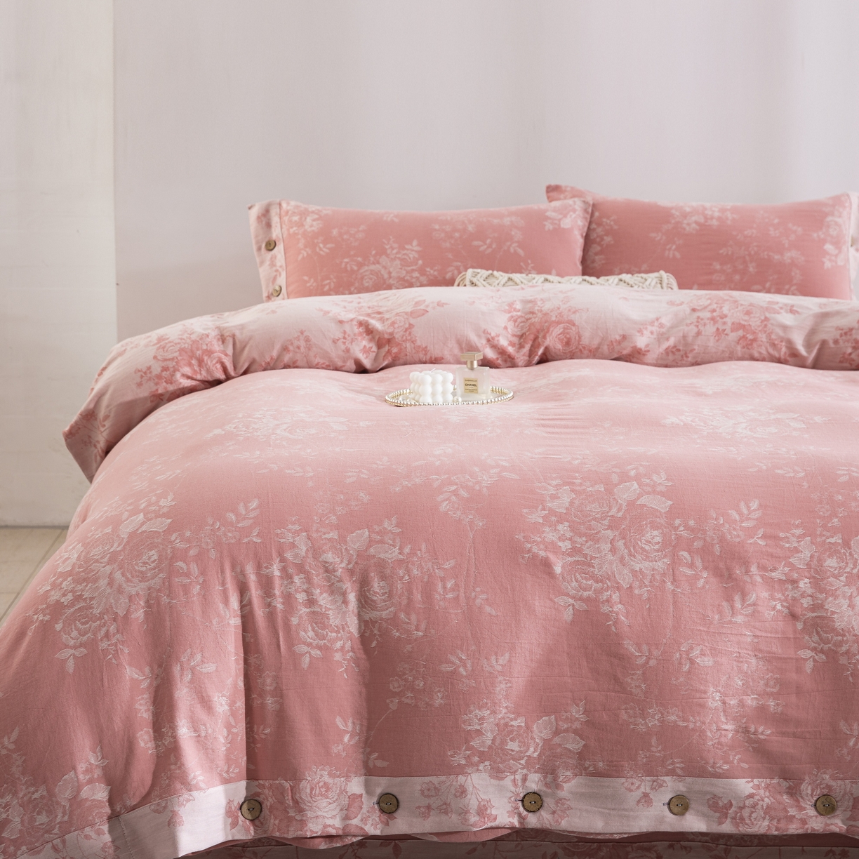 91家纺网 家纺一手货源 找家纺 （总）双层纱家居 2025新款小清新双层纱四件套